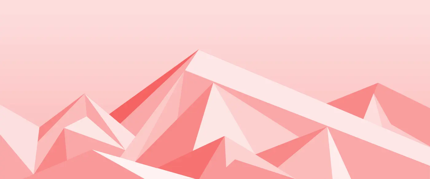 Abstract pink geometric mountain illustration